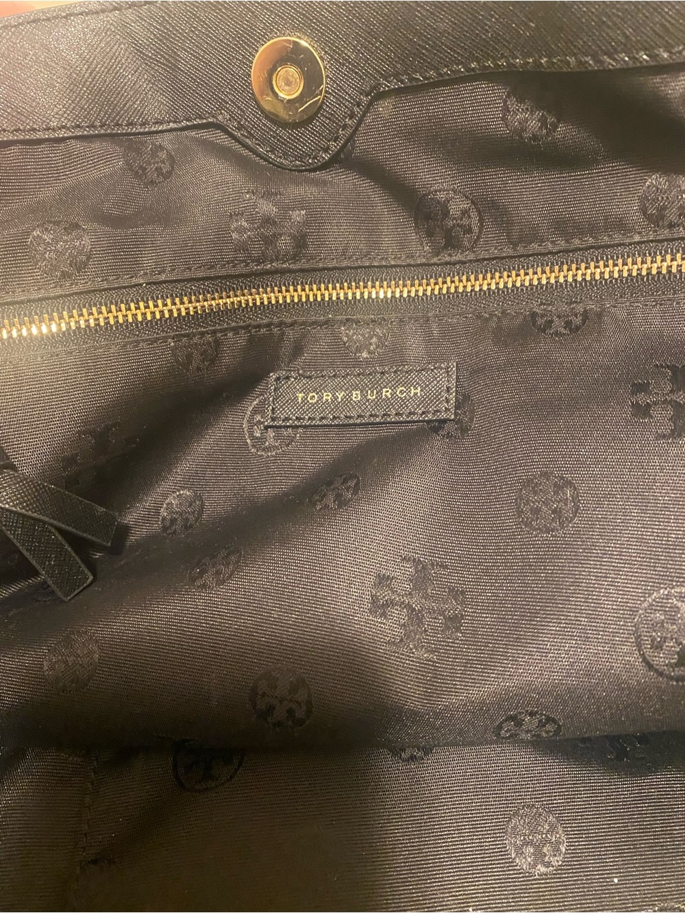Tory Burch EUC Black Nylon Logo Tote - Picture 13 of 16